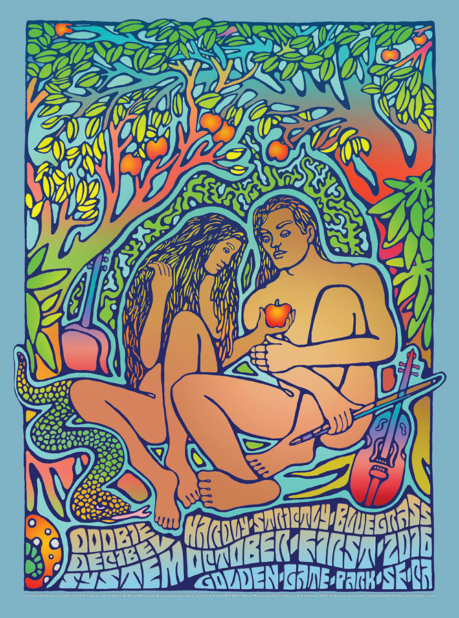 R90 › 10/1/16 Hardly Strictly Bluegrass Festival, Golden Gate Park, San Francisco, CA poster by Carolyn Ferris & Wes Wilson