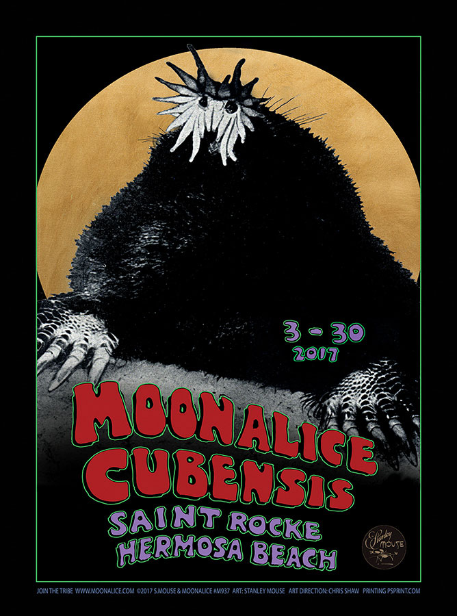 3/30/17 Saint Rocke, Hermosa Beach, CA poster by Stanley Mouse with Cubensis!