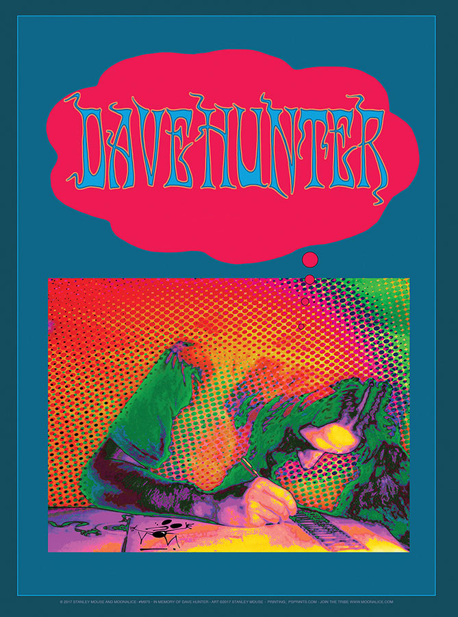 M975 › 5/12/17 In Memory of Dave Hunter at Great American Music Hall, San Francisco, CA poster by Stanley Mouse