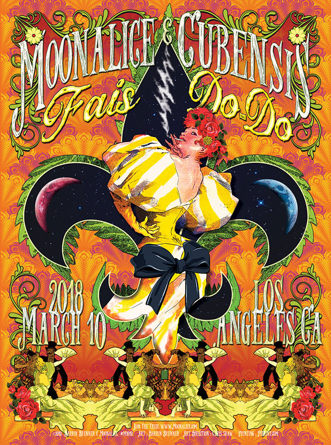 M1019 › 3/10/18 Fais Do Do, Los Angeles, CA poster by Darrin Brenner with Cubensis