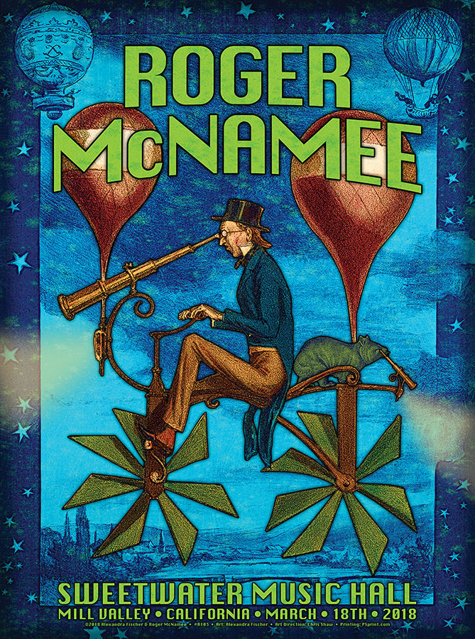 R103 › 3/18/18 Roger McNamee Solo at Sweetwater Mill Valley, CA poster by Alexandra Fischer