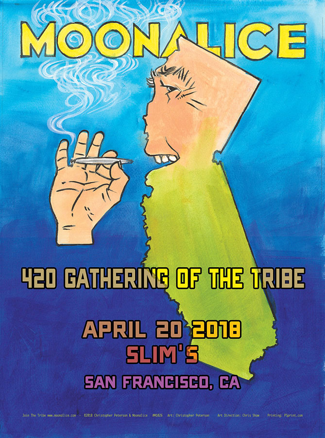 M1026 › 4/20/18 420 Gathering of the Tribe at Slim’s, San Francisco, CA poster by Christopher Peterson