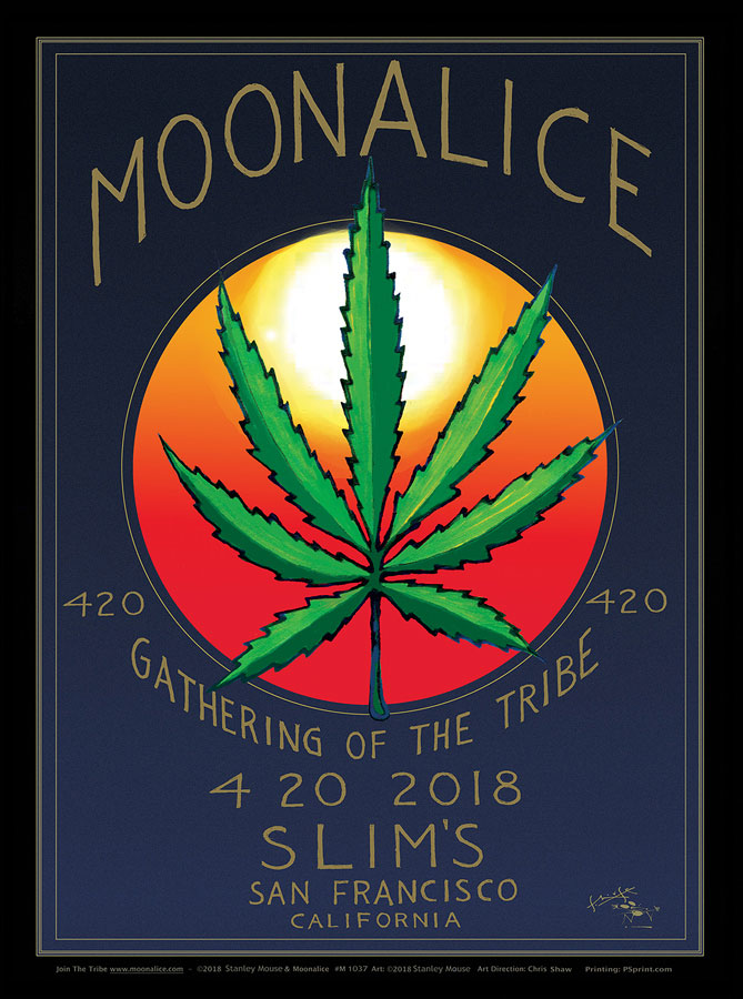 M1037 › 4/20/18 420 Gathering of the Tribe at Slim’s, San Francisco, CA poster by Stanley Mouse