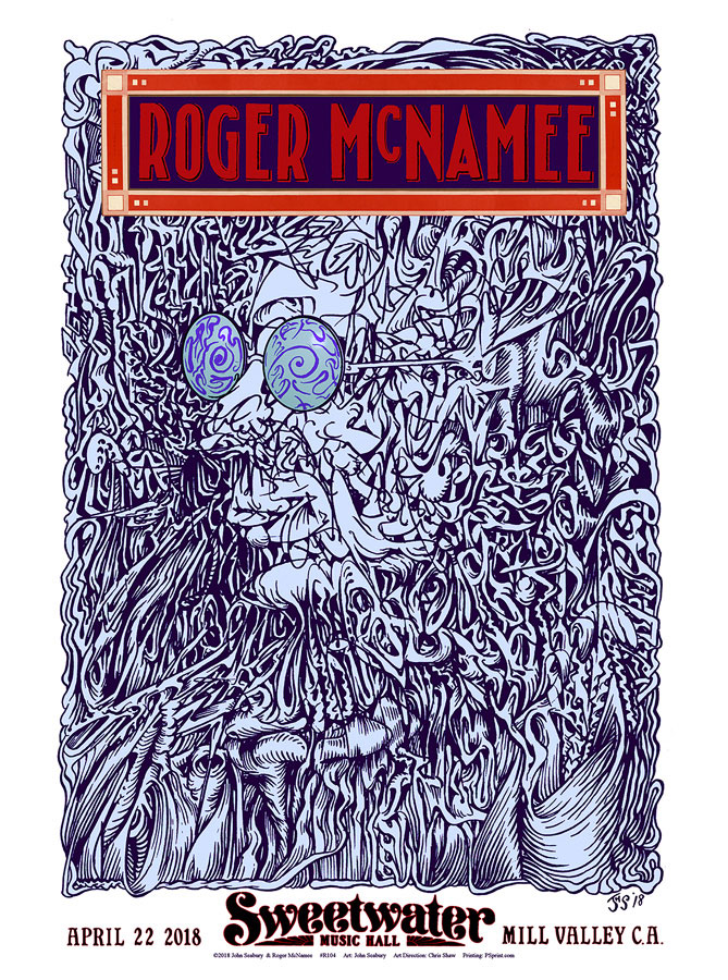 R104 › Roger McNamee 4/22/18 Sweetwater Mill Valley, CA poster by John Seabury