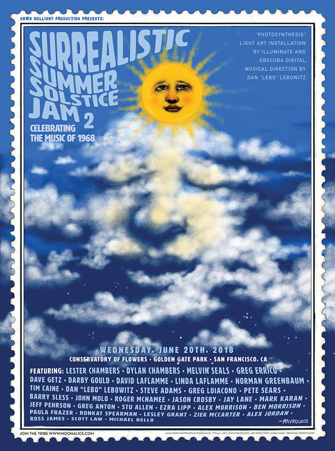 M1057 › 6/20/18 Surrealistic Summer Solstice Jam 2 at Conservatory of Flowers in Golden Gate Park, San Francisco, CA poster by John Mavroudis