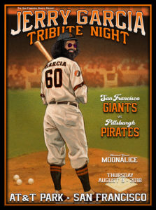 M1072 › 8/9/18 Jerry Garcia Tribute Night at SF Giants, San Francisco, CA poster by Chris Shaw