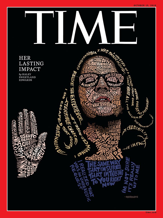 October 15, 2018 Time Magazine Dr. Christine Blasey Ford cover illustration by John Mavroudis