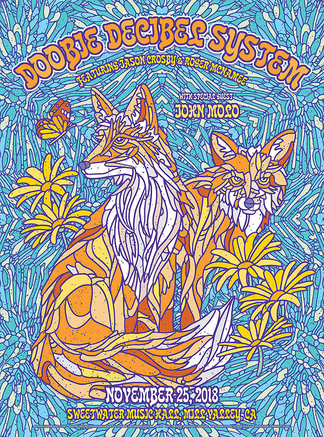R119 › 11/25/18 Doobie Decibel System at Sweetwater Music Hall, Mill Valley, CA poster by Gregg Gordon