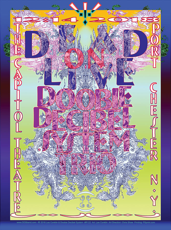 R122 › Doobie Decibel System Trio 12/14/18 Capitol Theatre, Port Chester, NY poster by Lee Conklin