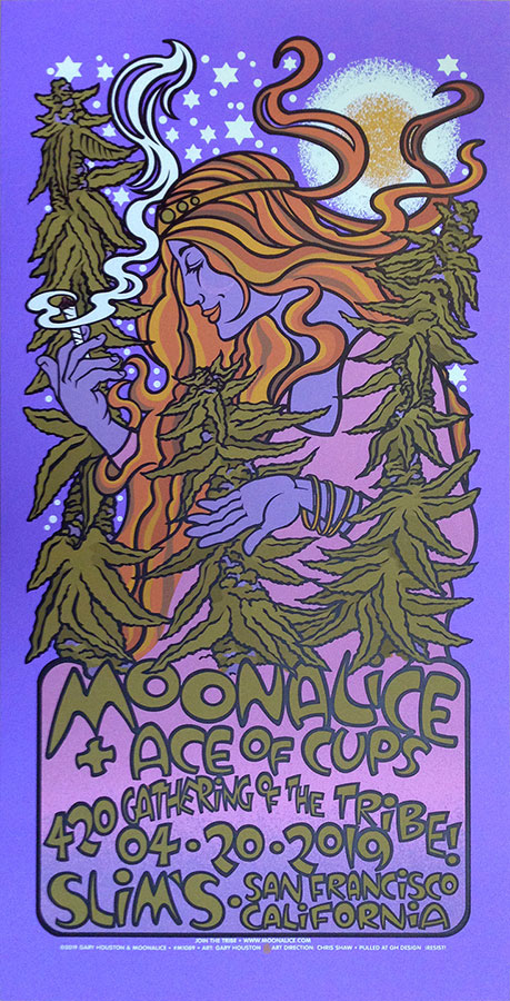 M1089 › 4/20/19 420 Gathering of the Tribe, Slim’s, San Francisco, CA silkscreen poster by Gary Houston - Purple Variant