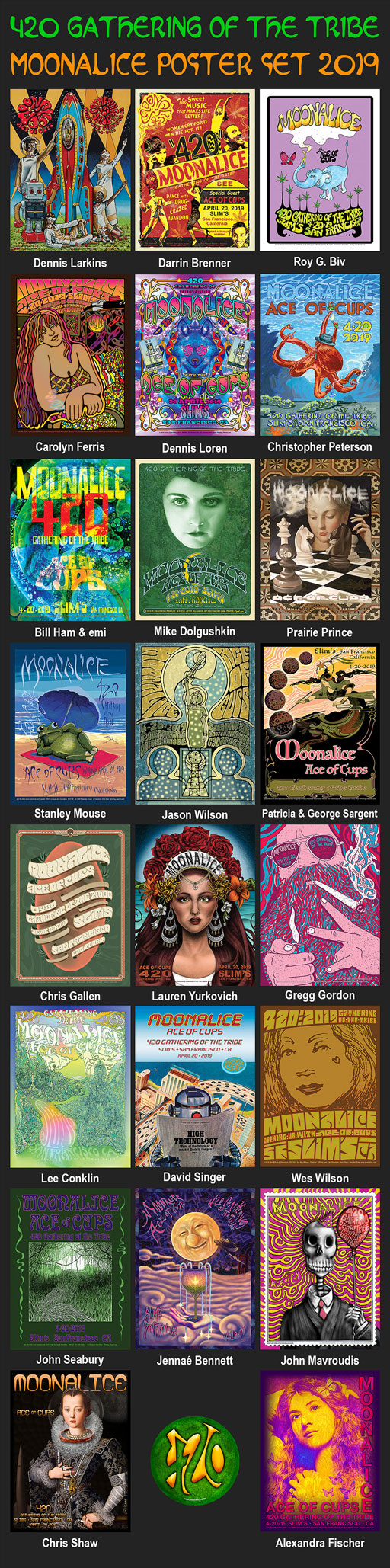 Moonalice's 420 Gathering of the Tribe 2019 Deluxe Poster Set