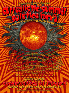 M1123 › 6/19/19 Surrealistic Summer Solstice Jam 3 at Conservatory of Flowers, Golden Gate Park, San Francisco, CA poster by Chris Shaw