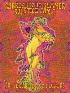 M1120 › 6/19/19 Surrealistic Summer Solstice Jam 3 at Conservatory of Flowers, Golden Gate Park, San Francisco, CA poster by Alexandra Fischer