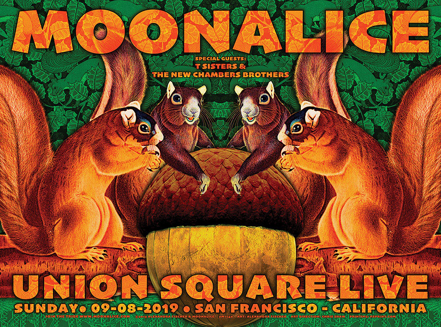 M1140 › 9/8/19 Union Square Live, San Francisco, CA poster by Alexandra Fischer with T Sisters & The New Chambers Brothers