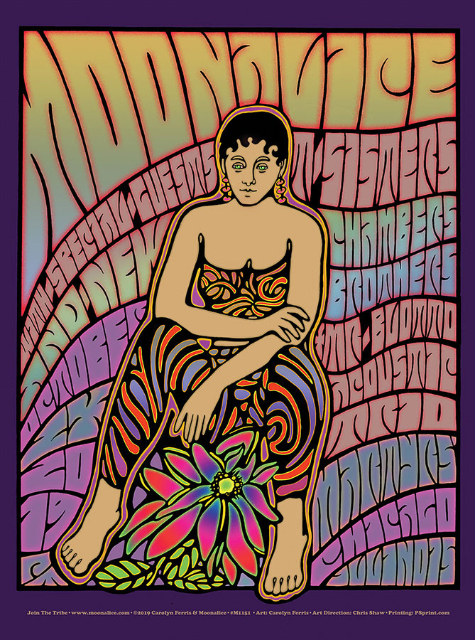M1151 › 10/24/19 Martyrs', Chicago, IL poster by Carolyn Ferris with T Sisters, New Chambers Brothers
