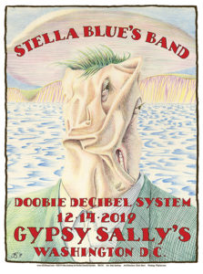 R135 › 12/14/19 Gypsy Sally's, Washington, DC poster by John Seabury with Stella Blues Band