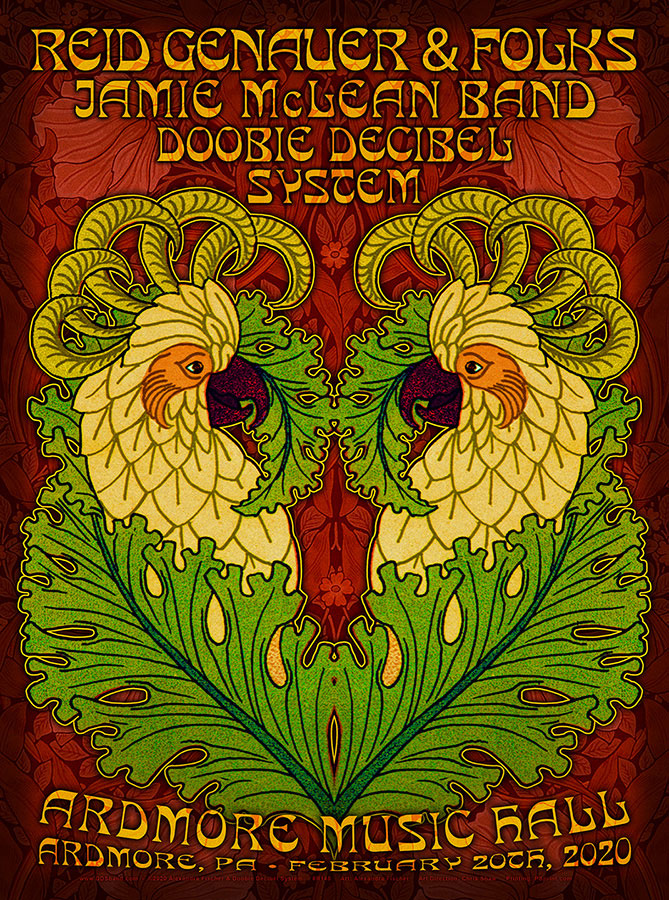 R145 › DDS 2/20/20 Ardmore Music Hall, Ardmore, PA poster by Alexandra Fischer
