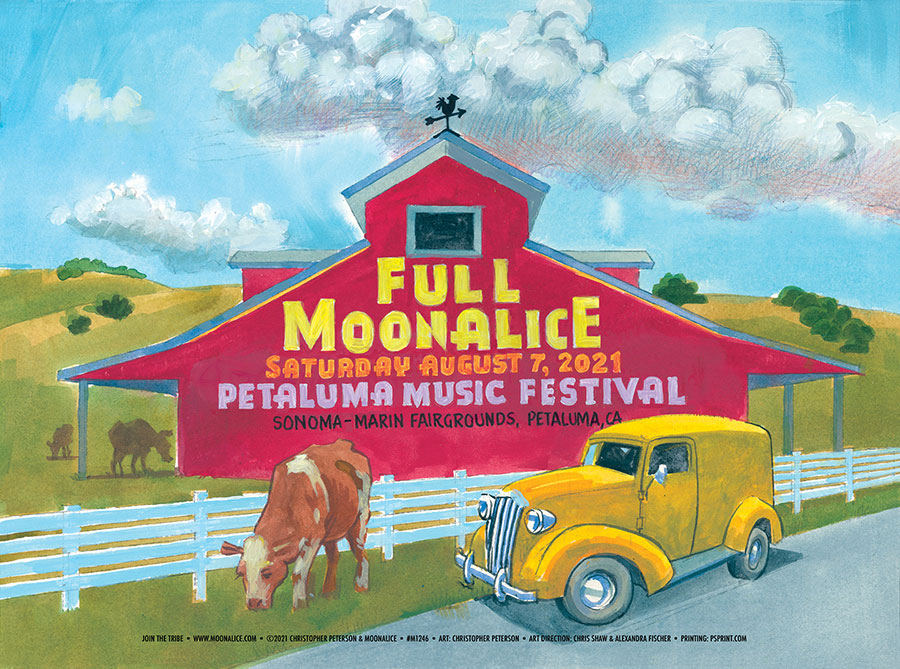 M1246 › Full Moonalice 8/7/21 Petaluma Music Festival at Sonoma-Marin Fairgrounds, Petaluma, California poster by Christopher Peterson