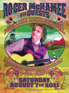 R168 › Roger McNamee 8/7/21 Petaluma Music Festival, Sonoma-Marin Fairgrounds, Petaluma, California poster by Darrin Brenner