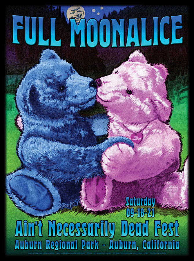 M1252 › Full Moonalice 9/18/21 Ain't Necessarily Dead, Auburn Regional Park, Auburn, California poster by Alexandra Fischer