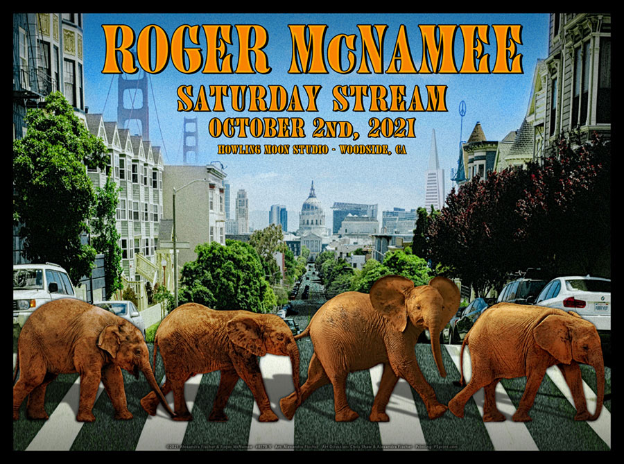 R170 › Roger McNamee 10/2/21 Saturday Stream, Howling Moon Studio, Woodside, California poster by Alexandra Fischer