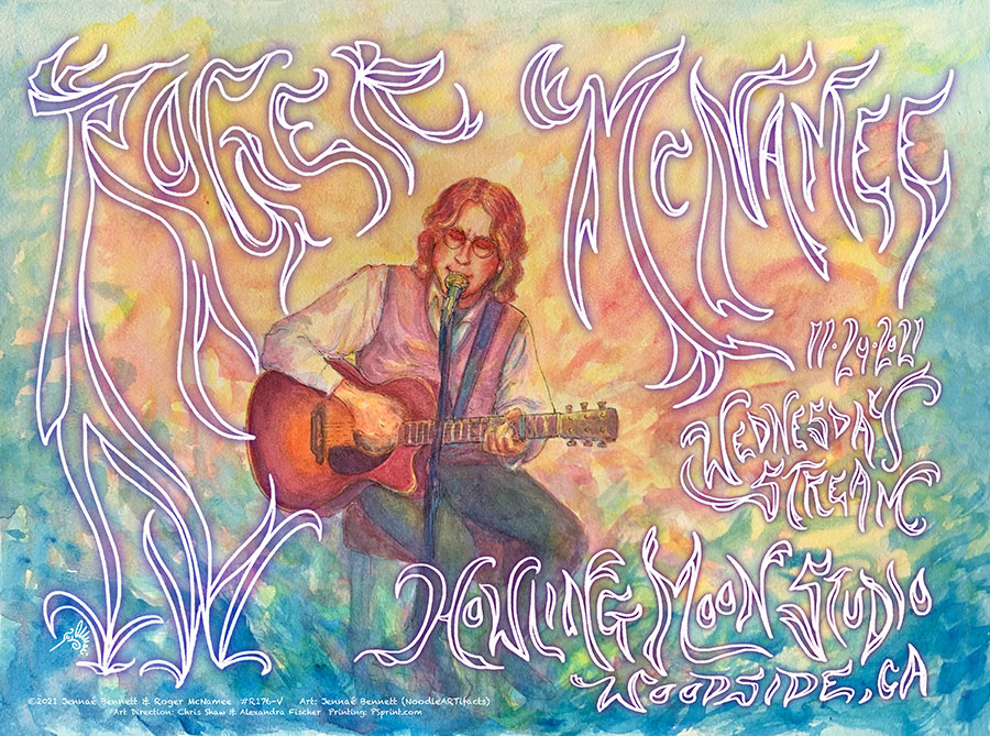 R176V › Roger McNamee 11/24/21 Saturday Stream, Howling Moon Studio, Woodside, California poster by Jennaé Bennett