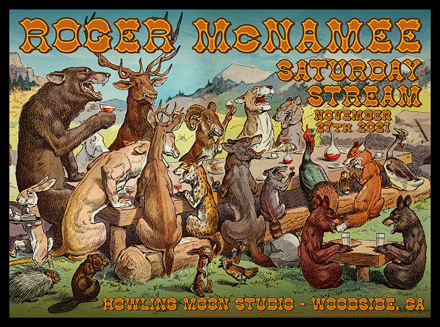 R177V › Roger McNamee 11/27/21 Saturday Stream, Howling Moon Studio, Woodside, California poster by Alexandra Fischer