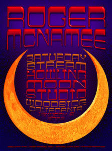 R182V › Roger McNamee 1/8/22 Saturday Stream, Howling Moon Studio, Woodside, California poster by Chris Shaw