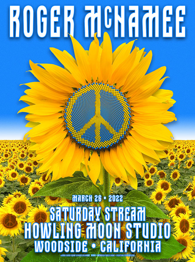 R193V › Roger McNamee 3/26/22 Saturday Stream, Howling Moon Studio, Woodside, California poster by Chris Shaw