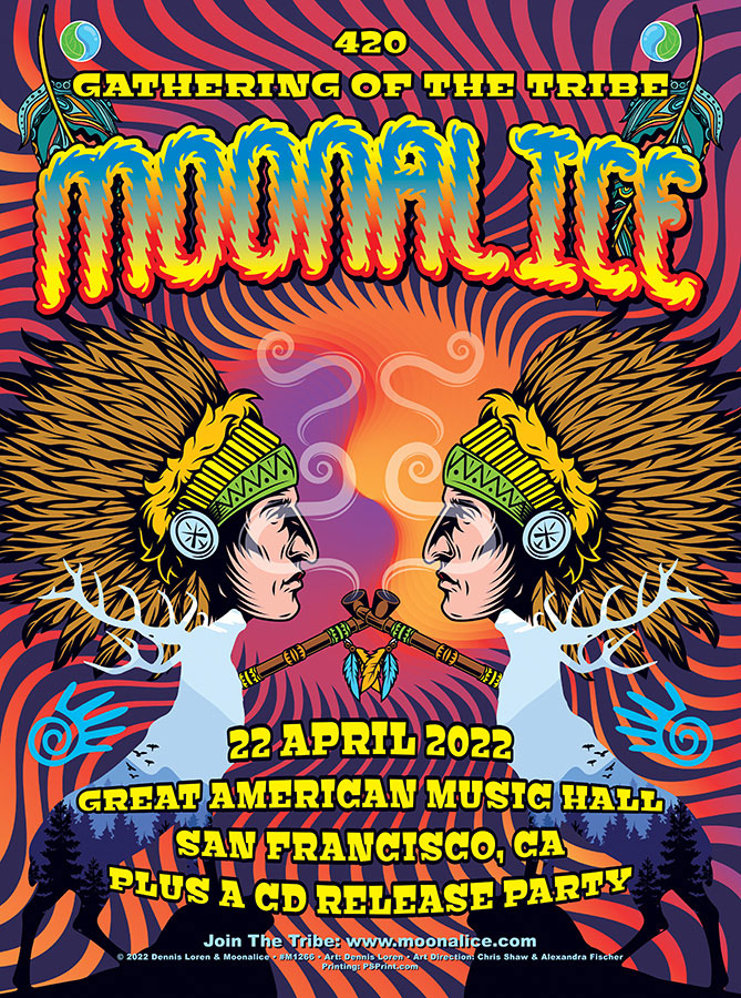 M1266 › Moonalice 4/22/22 Great American Music Hall, San Francisco, CA poster by Dennis Loren