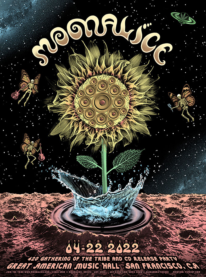 M1272 › Moonalice 4/22/22 Great American Music Hall, San Francisco, CA poster by EMEK