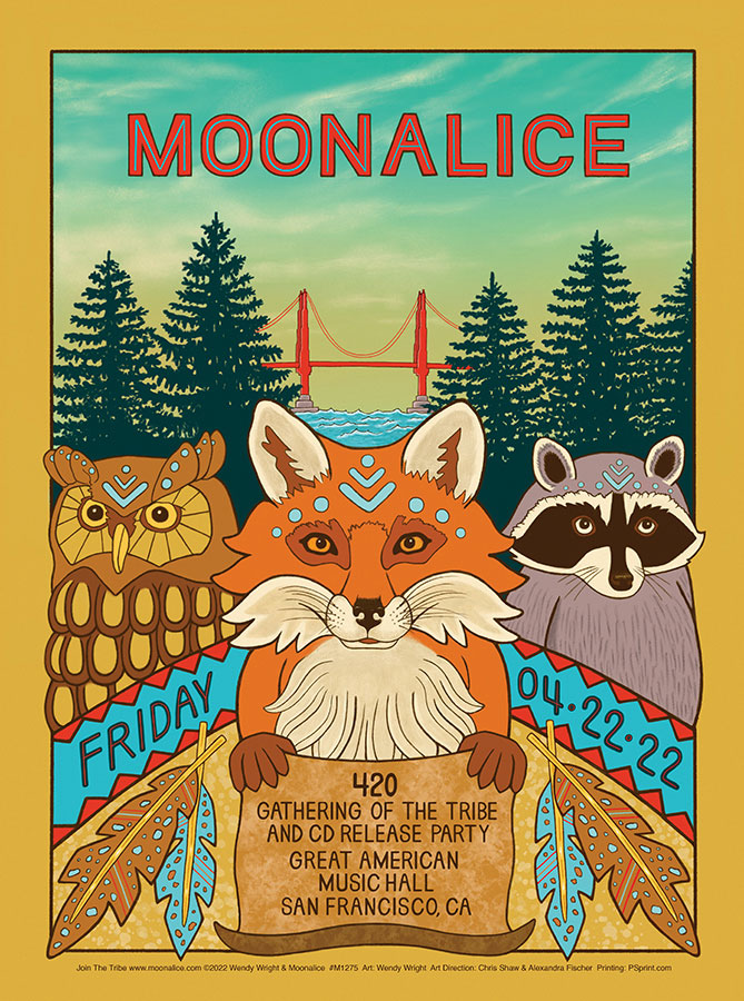 M1275 › Moonalice 4/22/22 Great American Music Hall, San Francisco, CA poster by Wendy Wright