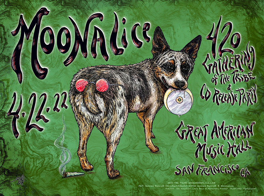 M1280 › Moonalice 4/22/22 Great American Music Hall, San Francisco, CA poster by Jennae Bennett