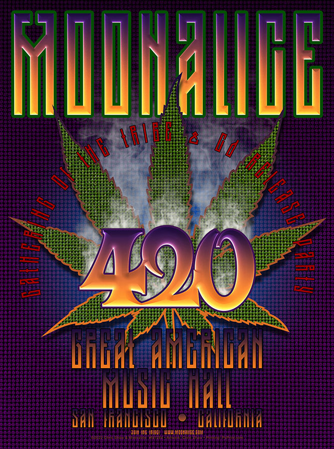 M1284 › Moonalice 4/22/22 Great American Music Hall, San Francisco, CA poster by Chris Shaw