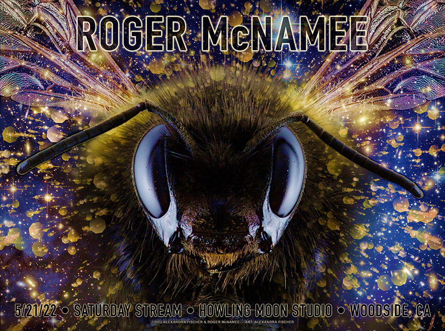 R19xV › Roger McNamee 5/21/22 Saturday Stream, Howling Moon Studio, Woodside, California poster by Alexandra Fischer