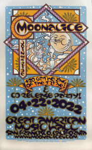 M1260 › Moonalice 4/22/22 Great American Music Hall, San Francisco, CA silkscreen poster by Gary Houston of Voodoo Catbox