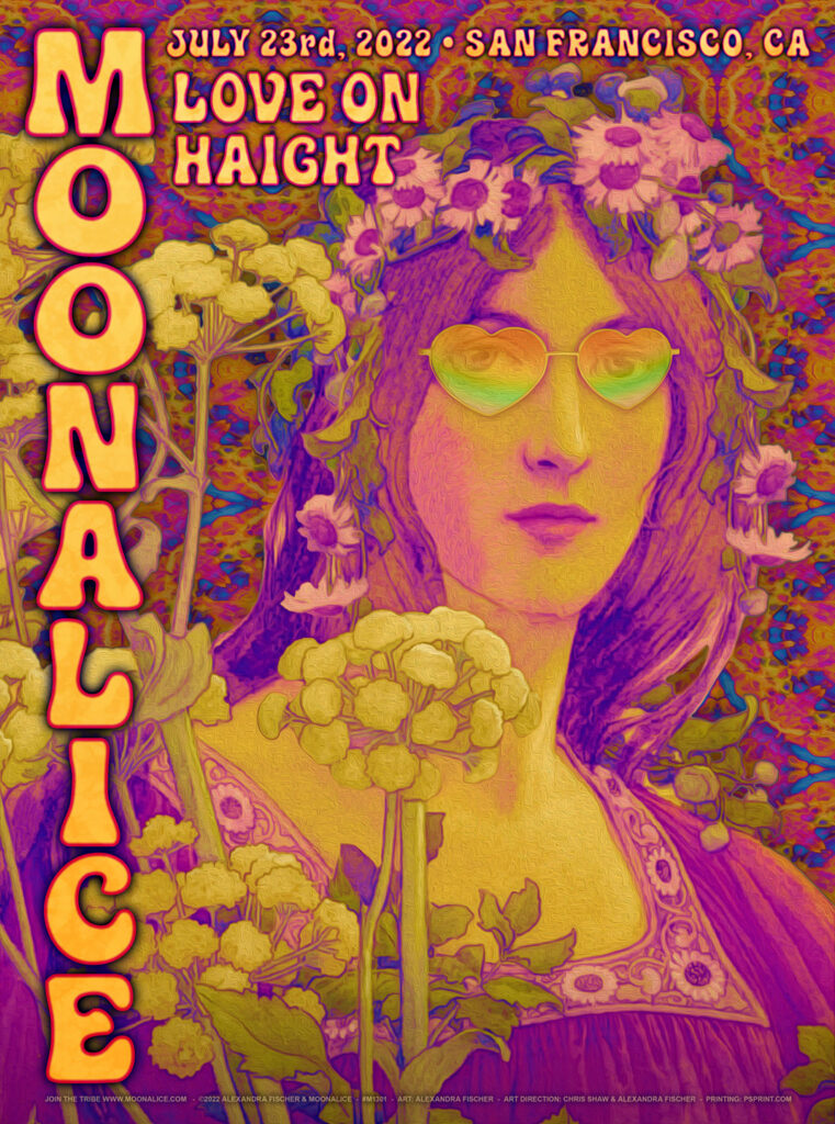 M1301 › Moonalice 7/23/22 Love on Haight, San Francisco, CA poster by Alexandra Fischer