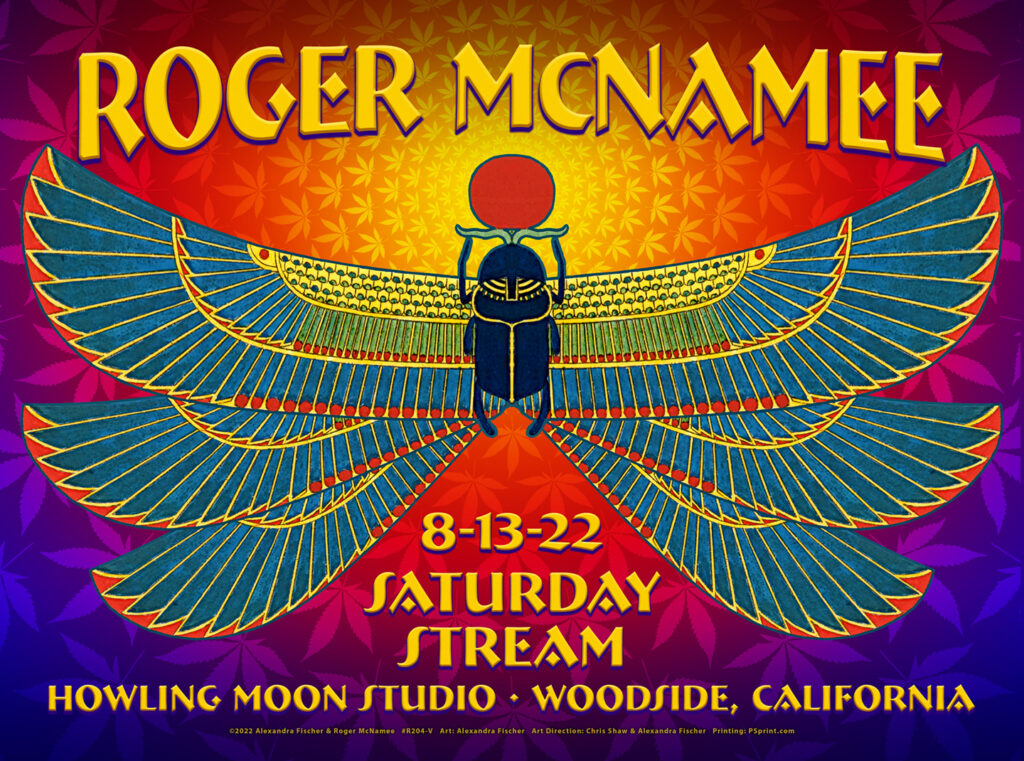 R204V › Roger McNamee 8/13/22 Saturday Stream, Howling Moon Studio, Woodside, California poster by Alexandra Fischer