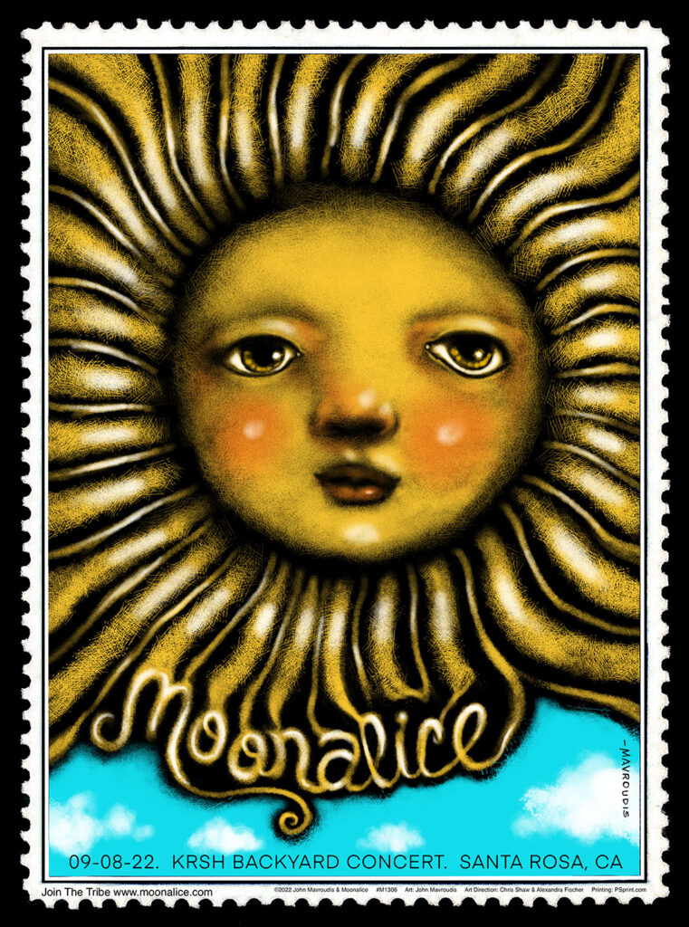 M1306 › Moonalice 9/8/22 ,=KRSH Backyard Concert, Santa Rosa, California poster by John Mavroudis