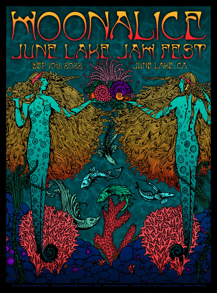 M1307 › Moonalice 9/10/22 , June Lake Jam Fest, June Lake, California poster by Alexandra Fischer