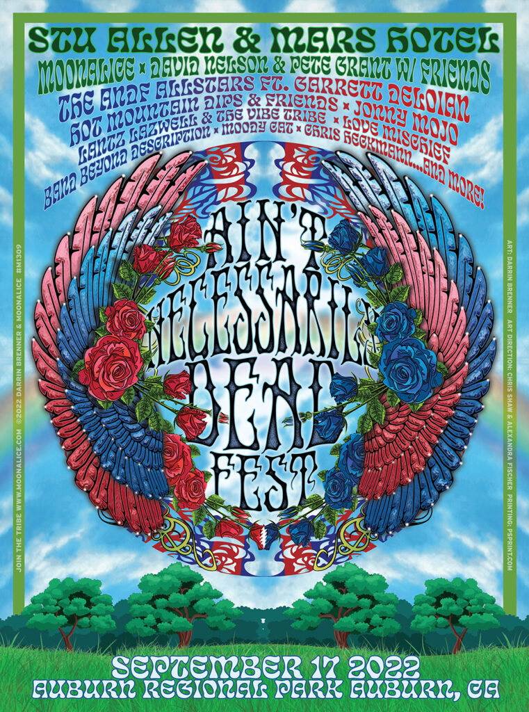 M1309 › Moonalice 9/17/22 , Ain't Necessarily Dead Fest, Auburn, CA poster by Darrin Brenner