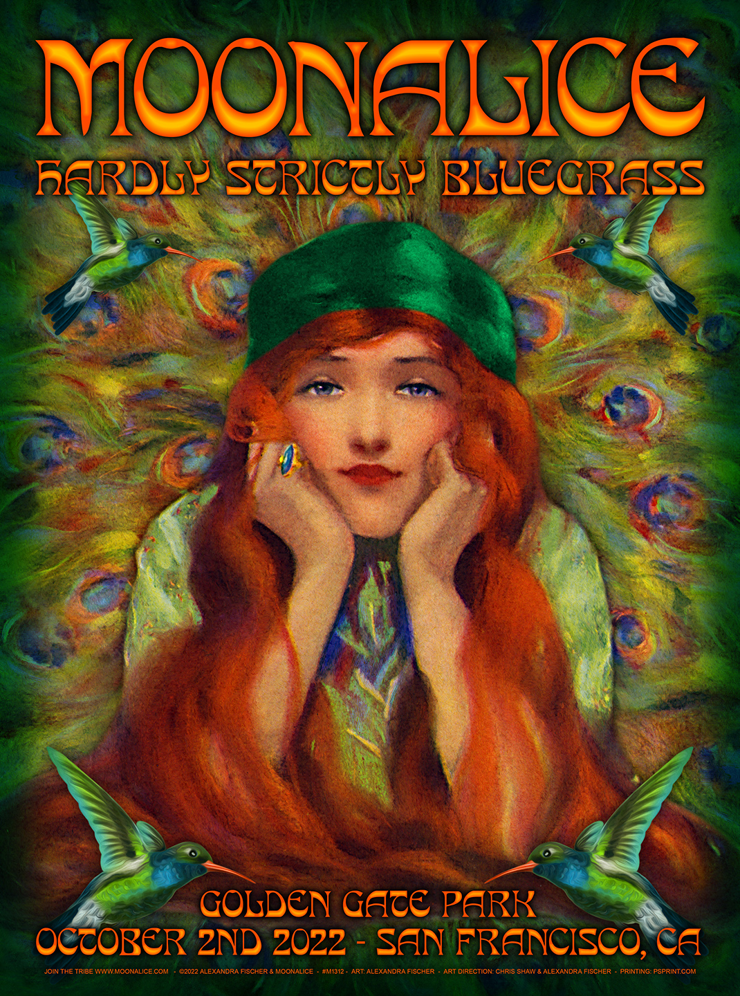 M1312 › Moonalice 10/2/22, Hardly Strictly Bluegrass, San Francisco, CA poster by Alexandra Fischer