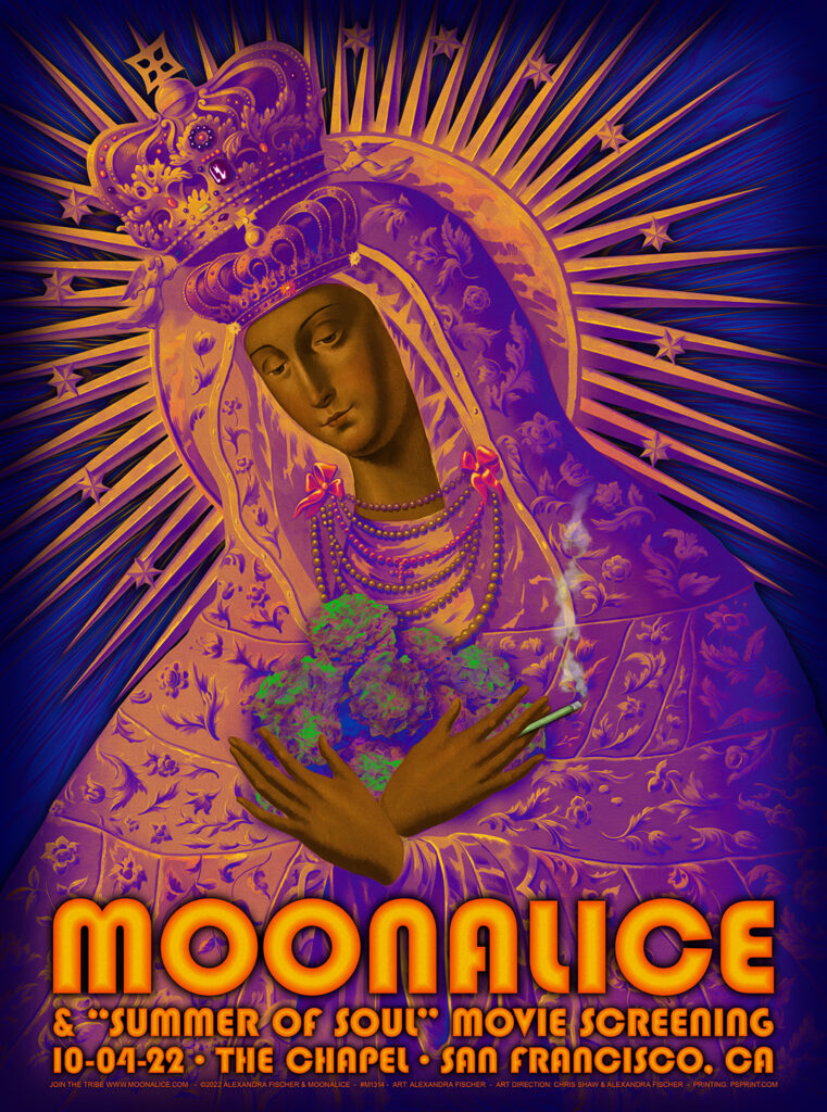 M1314 › Moonalice 10/4/22, The Chapel, San Francisco, CA poster by Alexandra Fischer