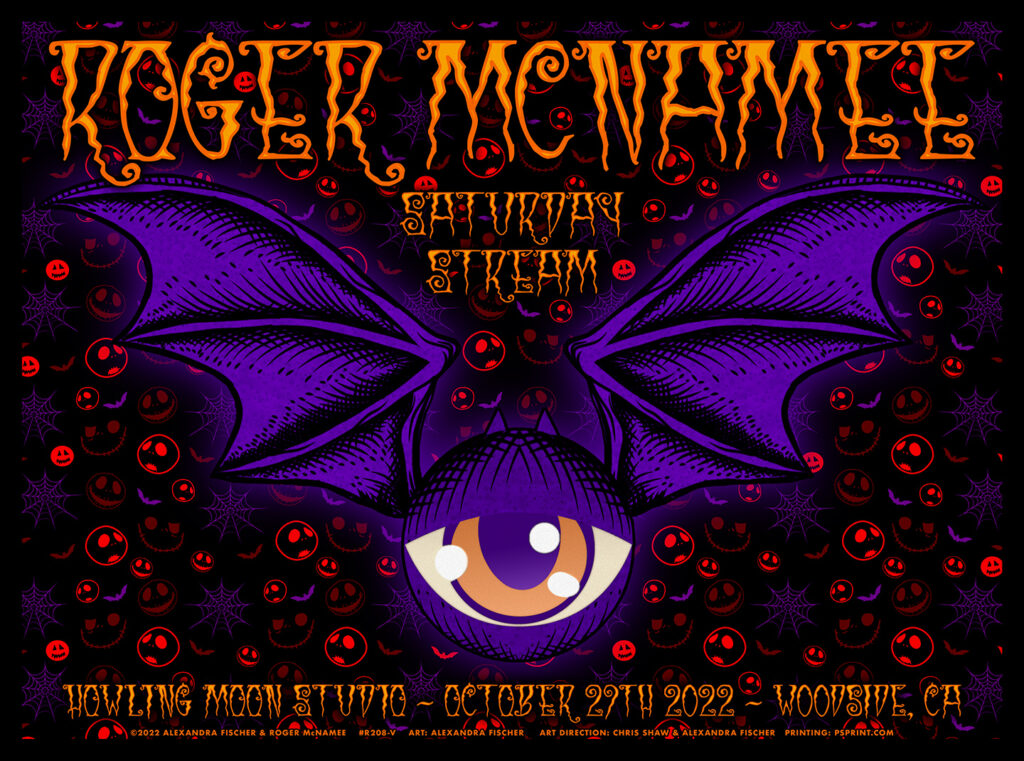 R208V › Roger McNamee 10/29/22 Saturday Stream, Howling Moon Studio, Woodside, California poster by Alexandra Fischer
