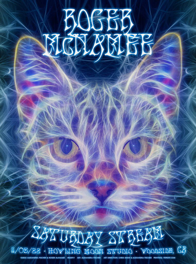 R209V › Roger McNamee 11/5/22 Saturday Stream, Howling Moon Studio, Woodside, California poster by Alexandra Fischer