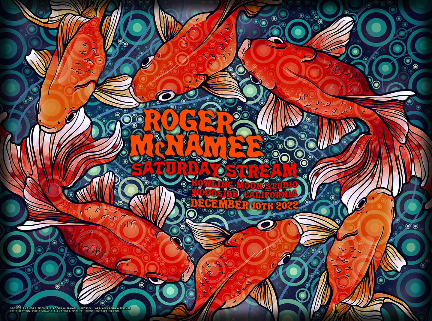 R211V › Roger McNamee 12/10/22 Saturday Stream, Howling Moon Studio, Woodside, California poster by Alexandra Fischer