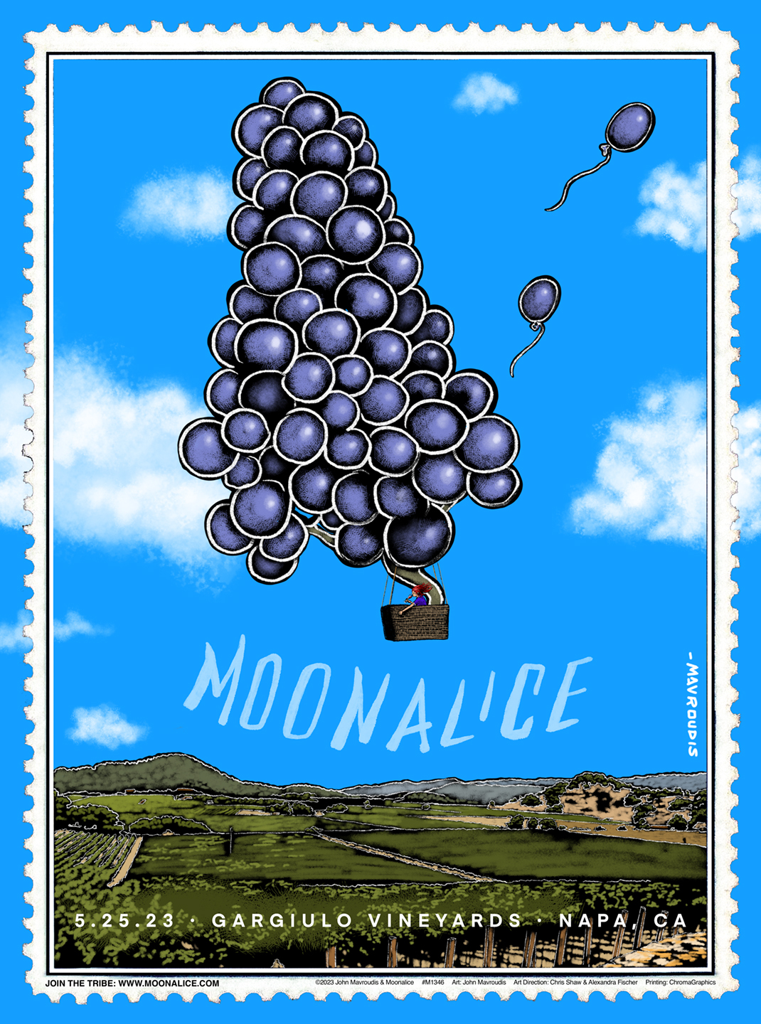 M1346 › Moonalice 5/25/23, Private Event, Napa, CA poster by John Mavroudis